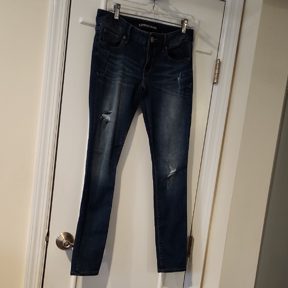 Express Low-Rise Distressed legging jeans - size 4